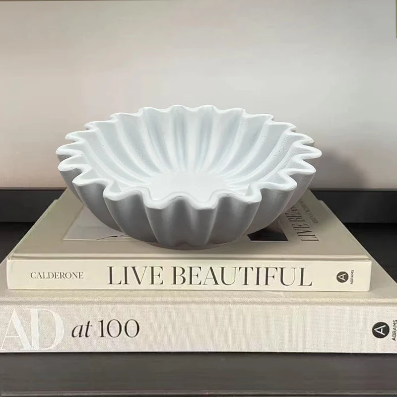 Decorative serving bowl with wave design Stornfield