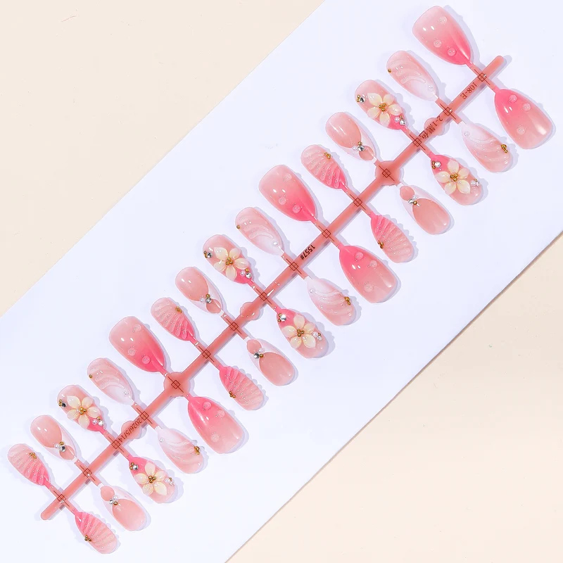 Elegante florale Acryl-Nagelverlängerungen Karnz 1789713211