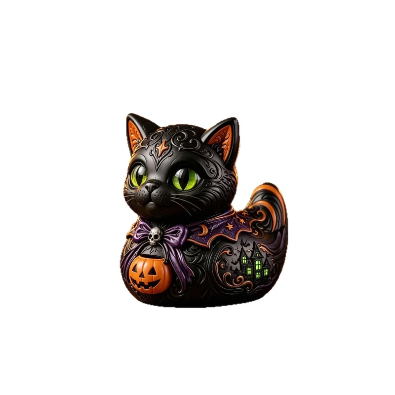 Decorative Halloween Cat Figurine Stornfield