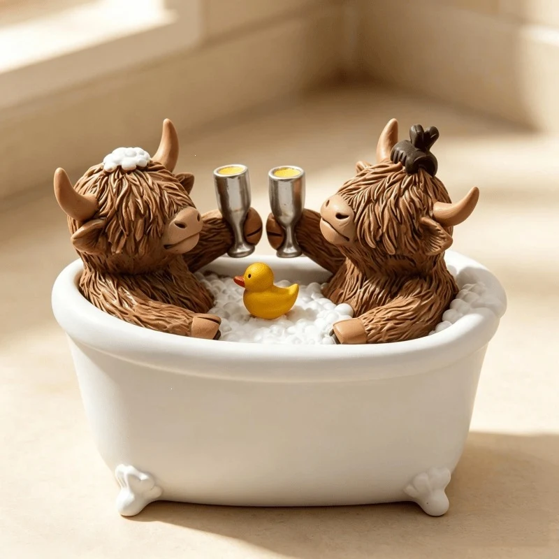Decoration figure bathing highland cattle Stornfield