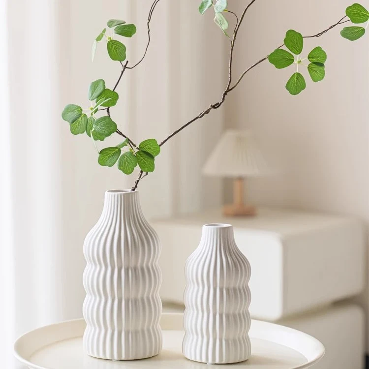 Stylish ceramic vase with wave structure Stornfield