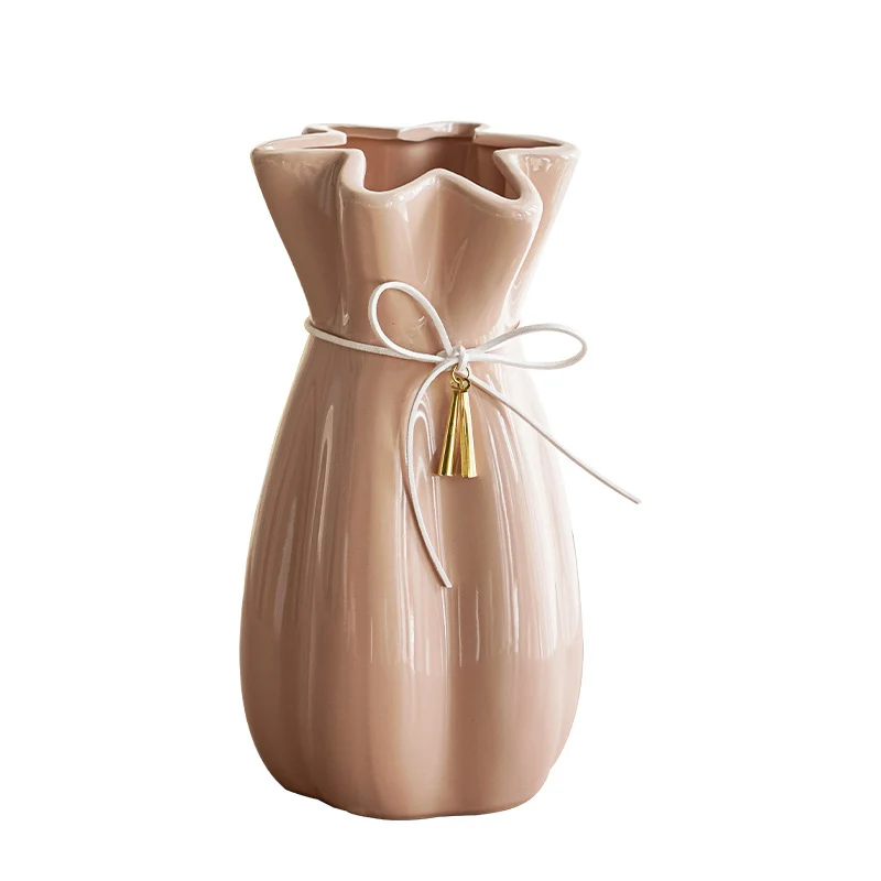 Artistic ceramic vase with decorative bow decoration Stornfield