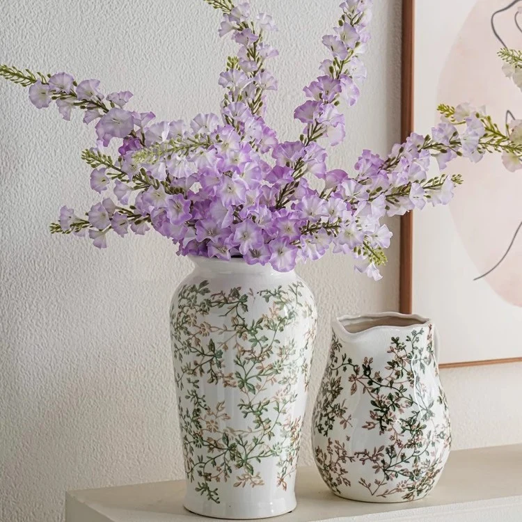 Handcrafted ceramic vase with floral motifs Stornfield