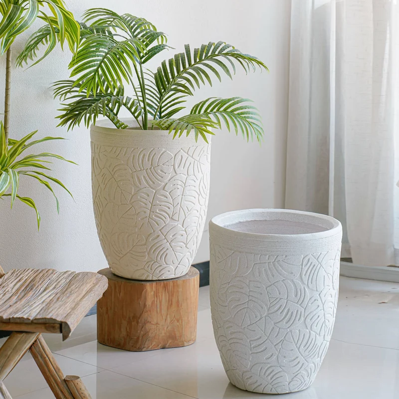 Elegant flower pot with textured design Stornfield