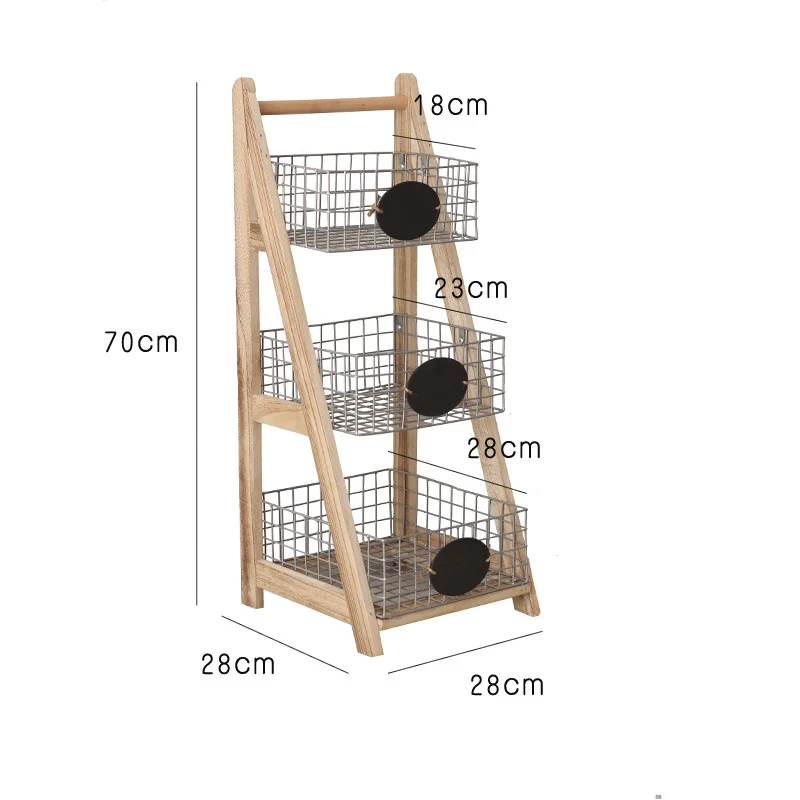 Practical stair shelf with wire baskets Stornfield