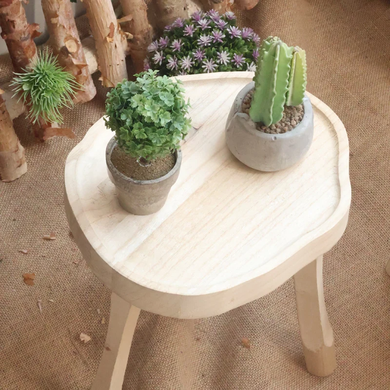 Modern wooden footstool Stornfield