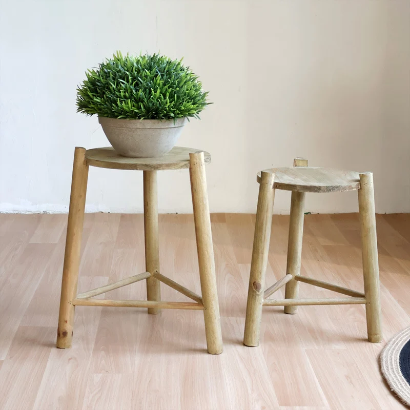 Massive wooden stool Stornfield