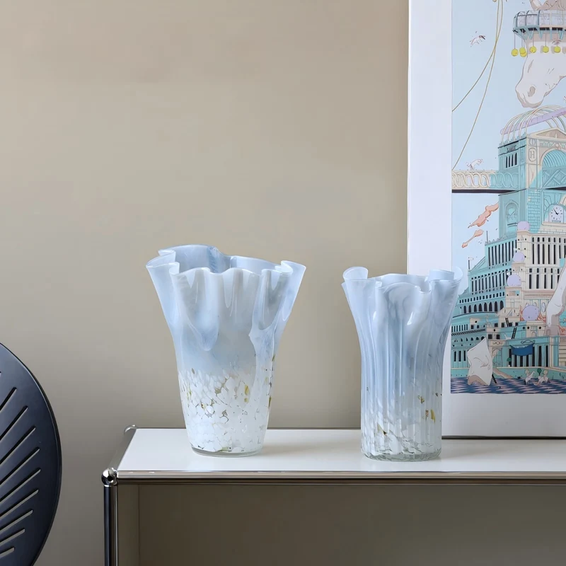 Elegant Glass Vase with Artistic Wave Design Stornfield