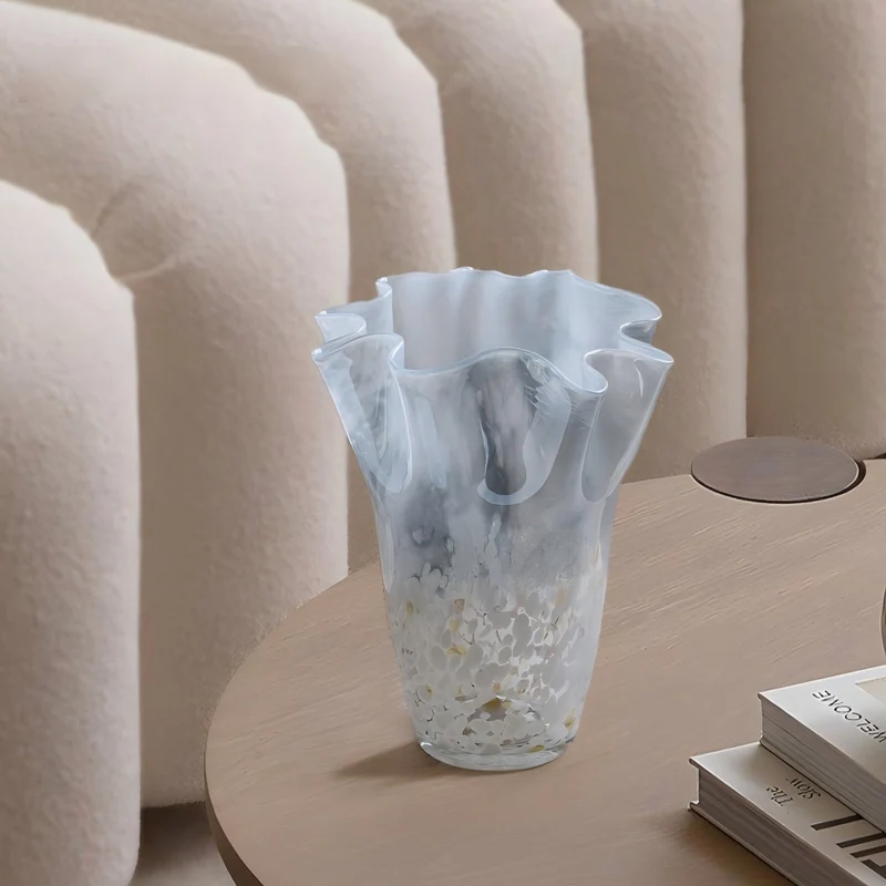 Elegant Glass Vase with Artistic Wave Design Stornfield