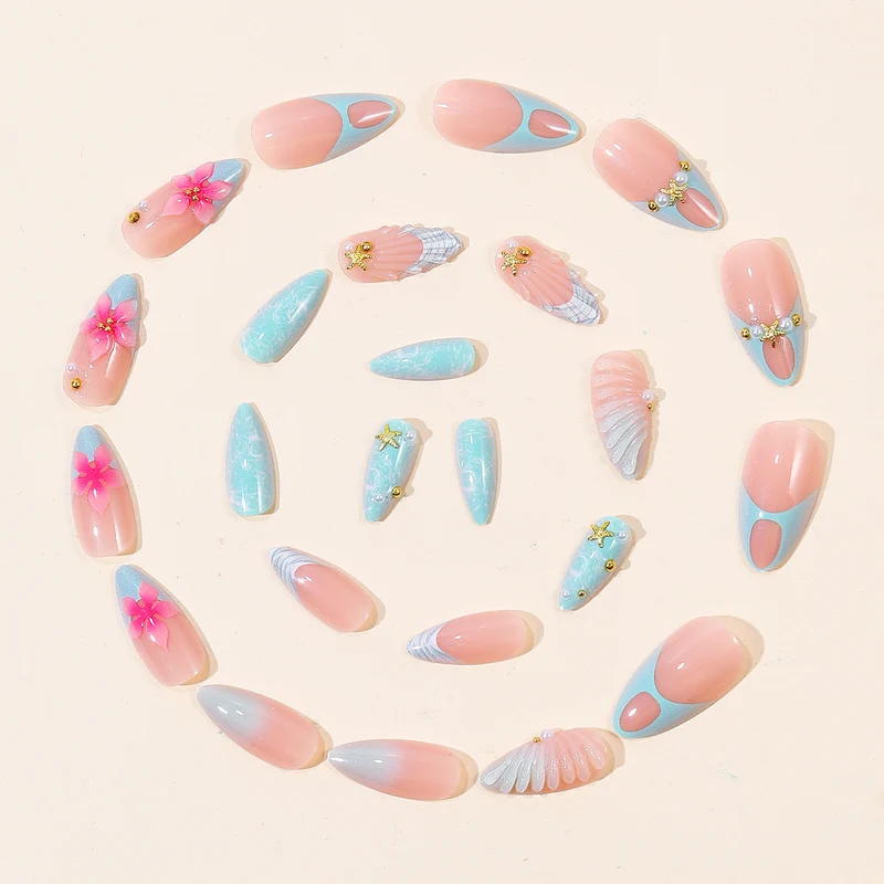 Dekorative Florale 3D Nagelkunst Erweiterungen Karnz