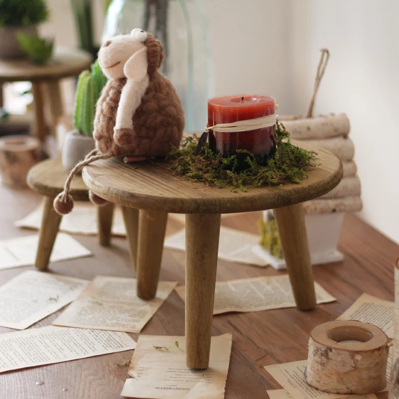 Stylish wooden footstool Stornfield