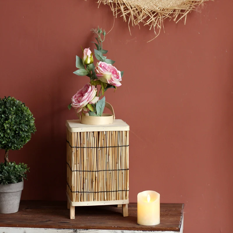 Stylish lantern made of natural materials Stornfield