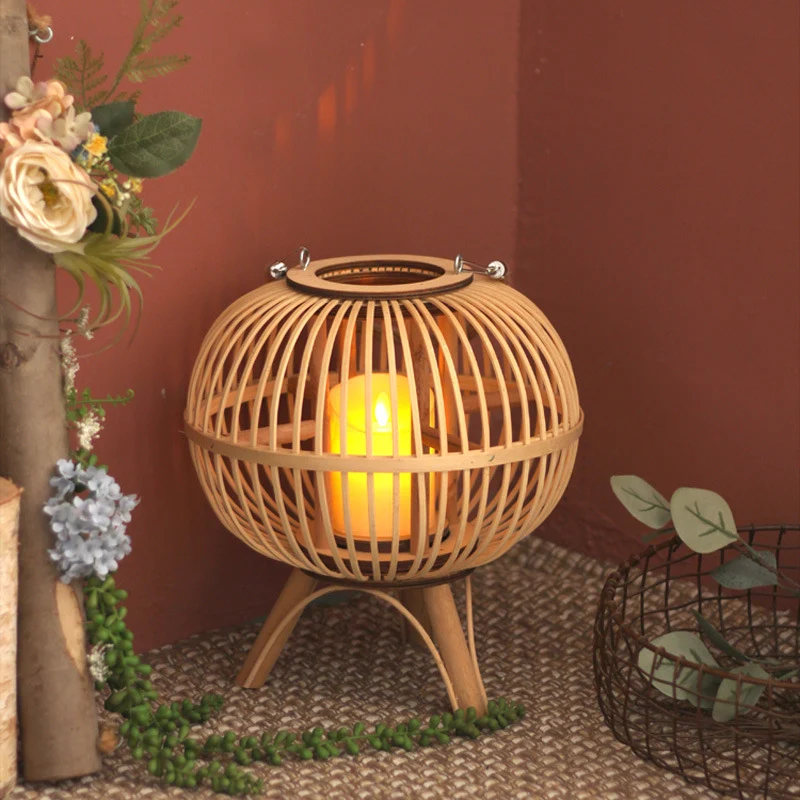 Stylish hanging lamp made of natural material Stornfield