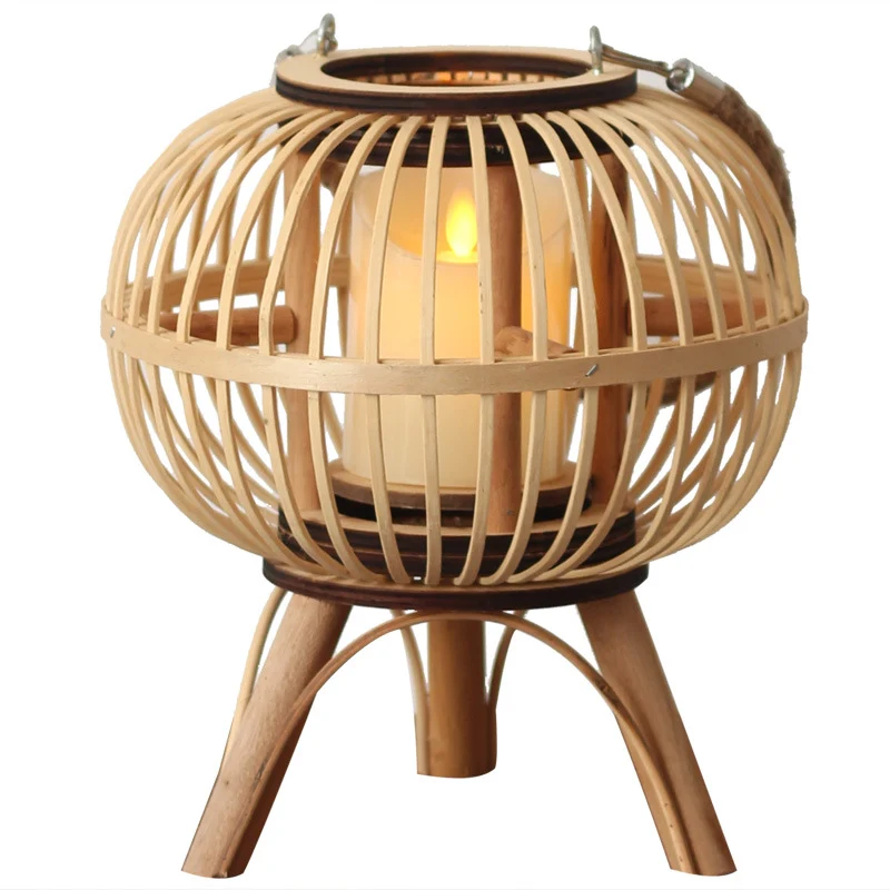 Stylish hanging lamp made of natural material Stornfield