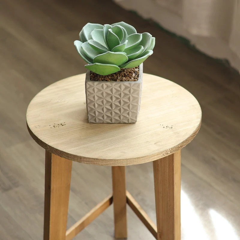 Rustic stool made of solid wood Stornfield