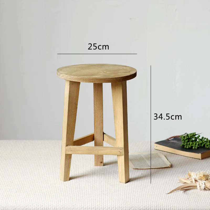 Rustic stool made of solid wood Stornfield