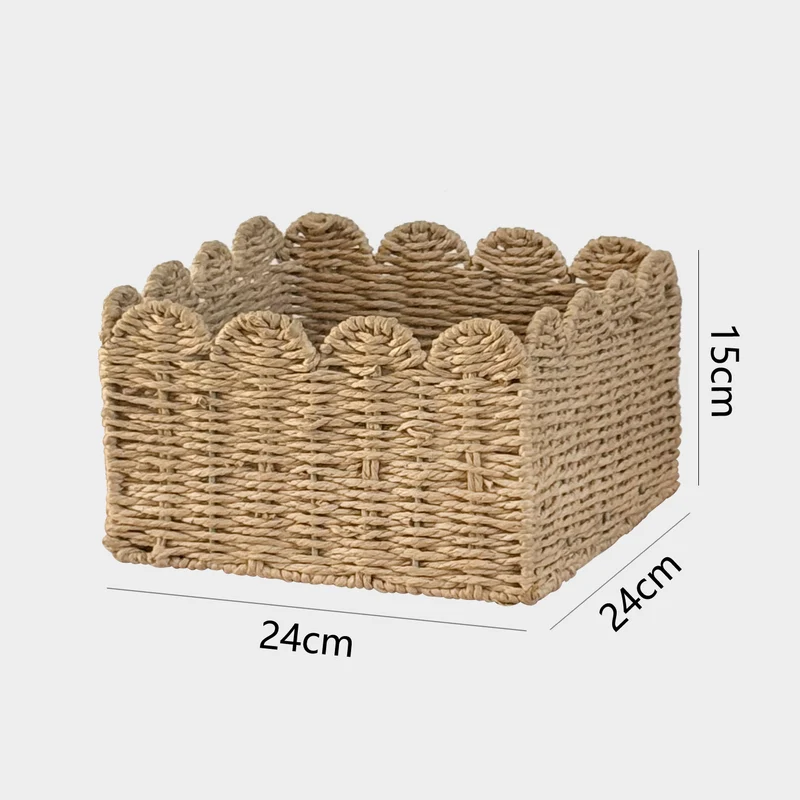 Handcrafted storage basket with playful wave edge Stornfield