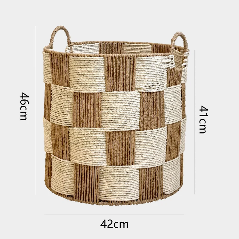 Handcrafted storage basket with carry handles Stornfield