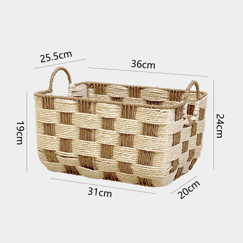 Handcrafted storage basket with carry handles Stornfield