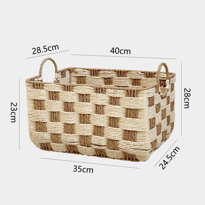 Handcrafted storage basket with carry handles Stornfield