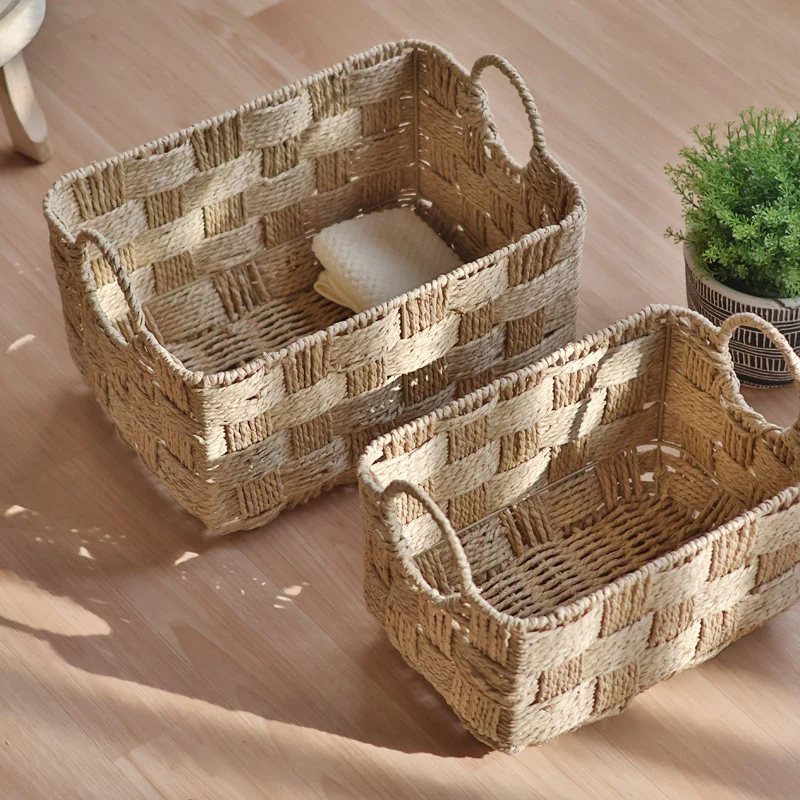 Handmade storage basket with practical handle Stornfield