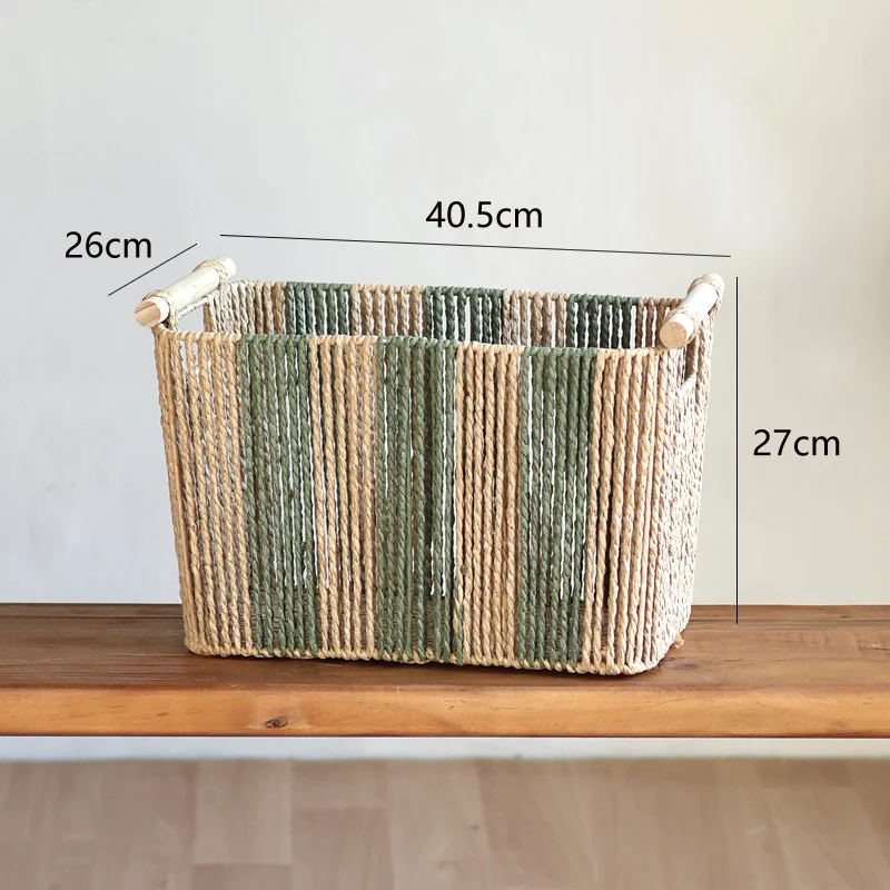 Handcrafted storage basket with natural fiber Stornfield