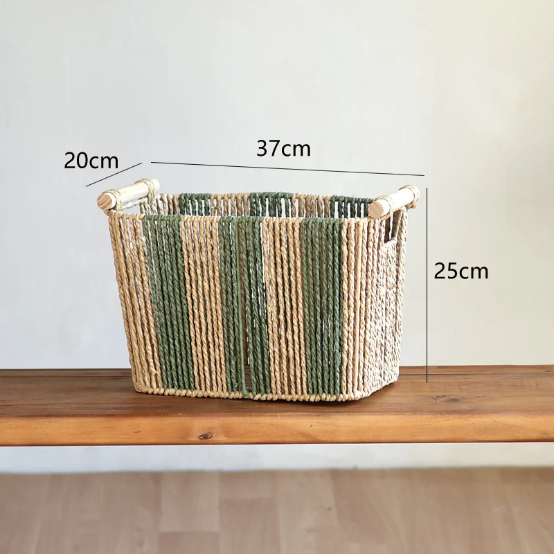Handcrafted storage basket with natural fiber Stornfield