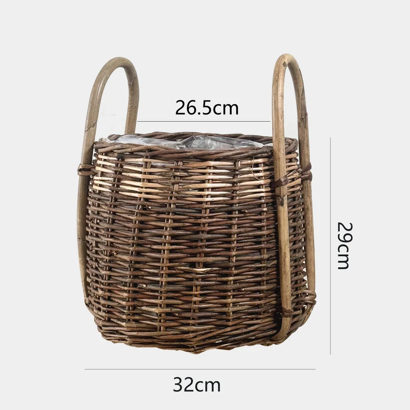 Handcrafted storage basket with natural fiber Stornfield