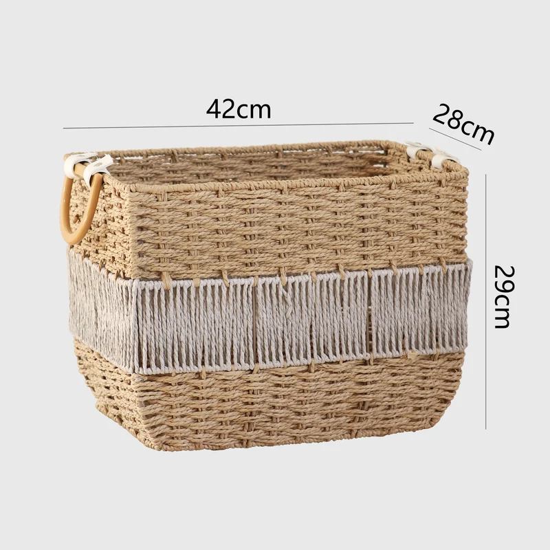 Handmade storage basket with fringes Stornfield