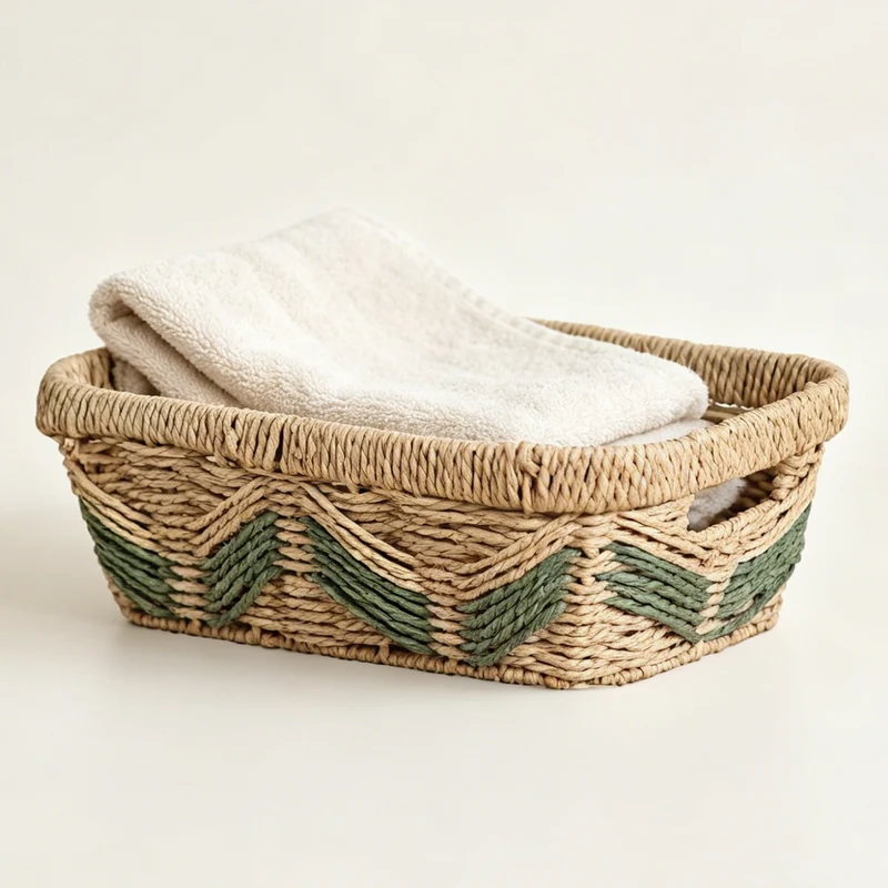 Handmade storage basket with decorative pattern Stornfield