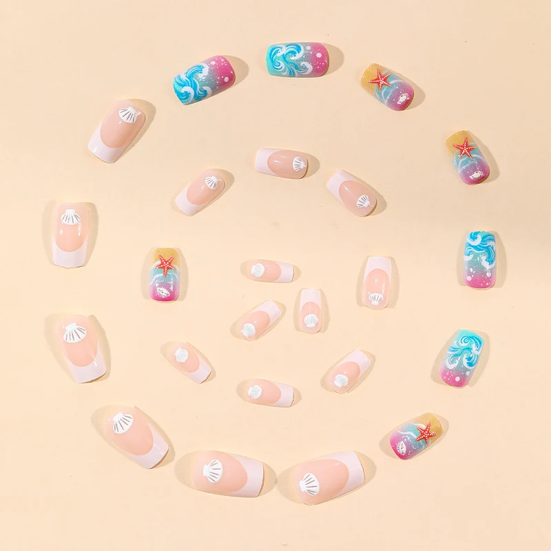 Beach-Inspired 3D Nagelkunst Set Karnz