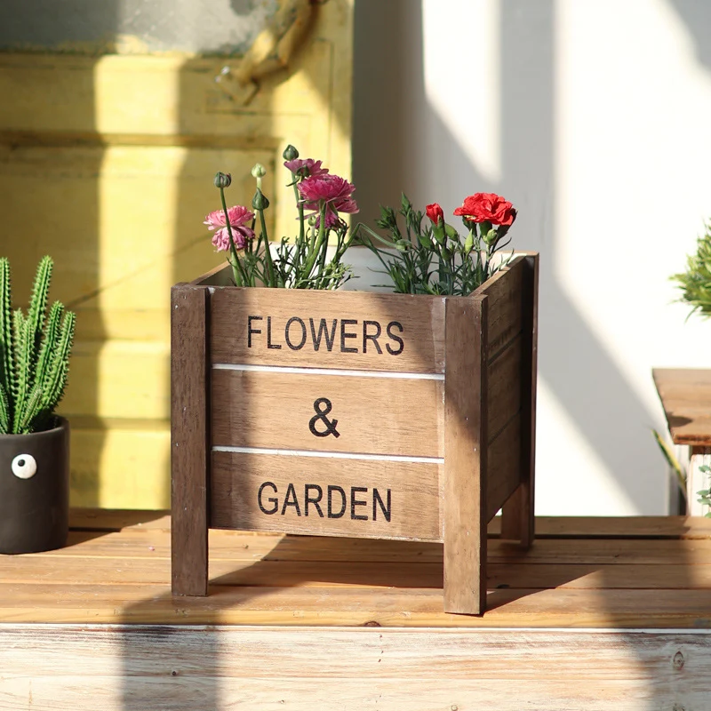 Decorative wooden box for plants Stornfield