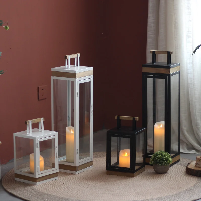 Decorative Lantern with Wooden Handle Stornfield