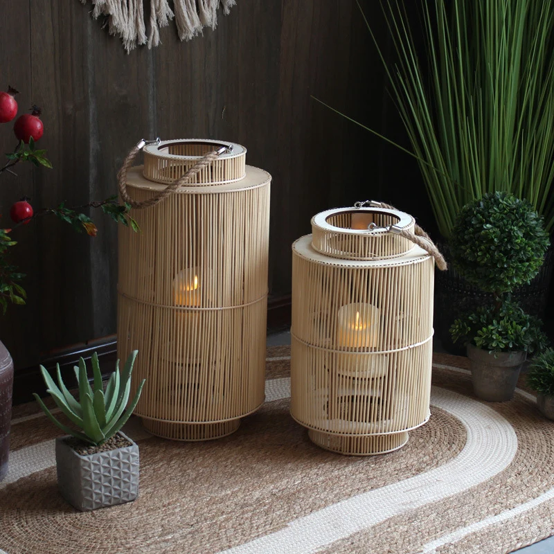 Decorative lantern made of woven material Stornfield