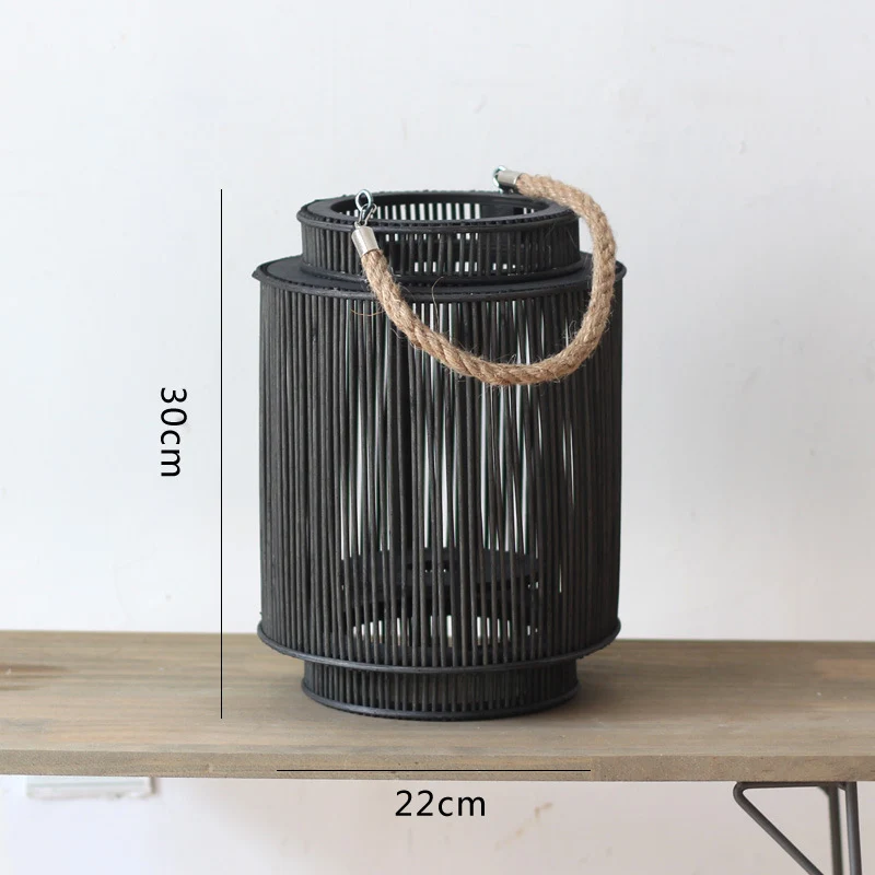 Decorative lantern made of woven material Stornfield