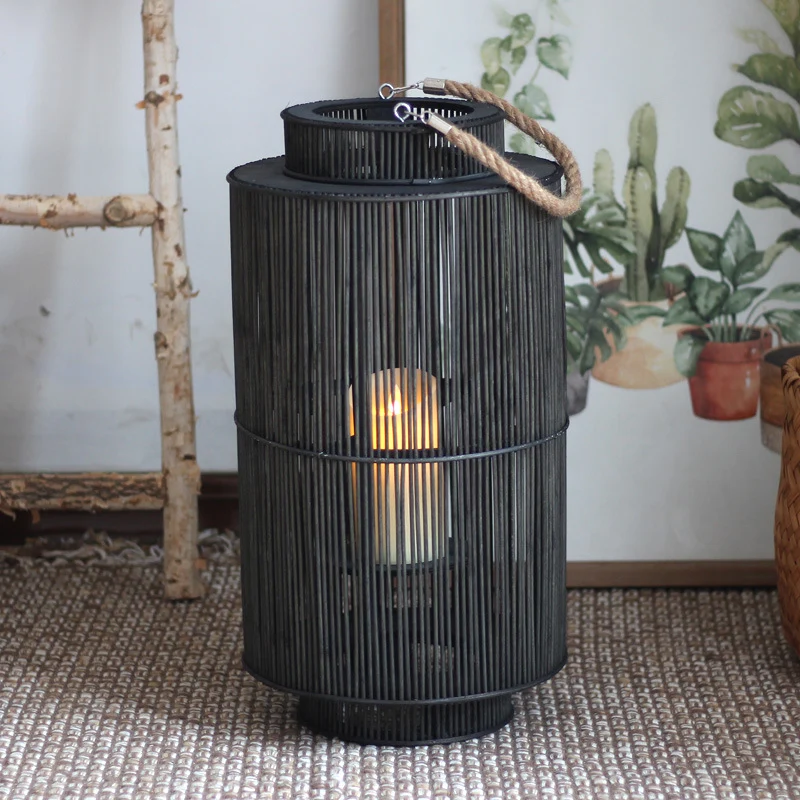 Decorative lantern made of woven material Stornfield