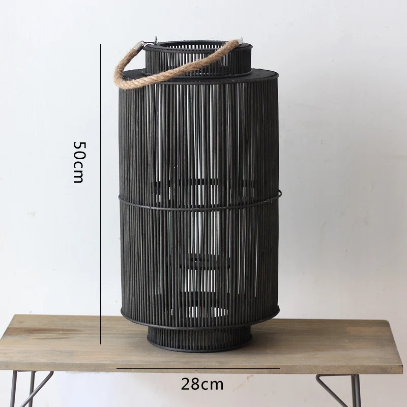 Decorative lantern made of woven material Stornfield