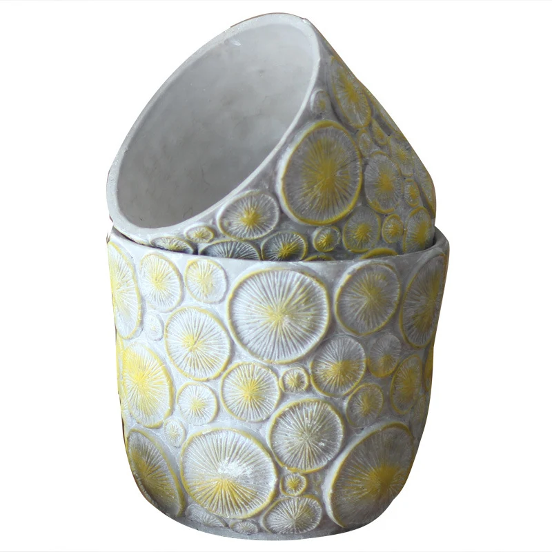 Decorative flower vase made of ceramic with relief structure Stornfield