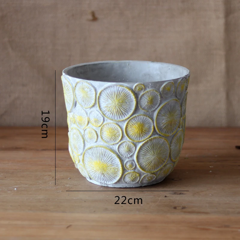 Decorative flower vase made of ceramic with relief structure Stornfield
