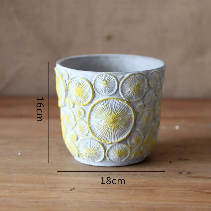 Decorative flower vase made of ceramic with relief structure Stornfield