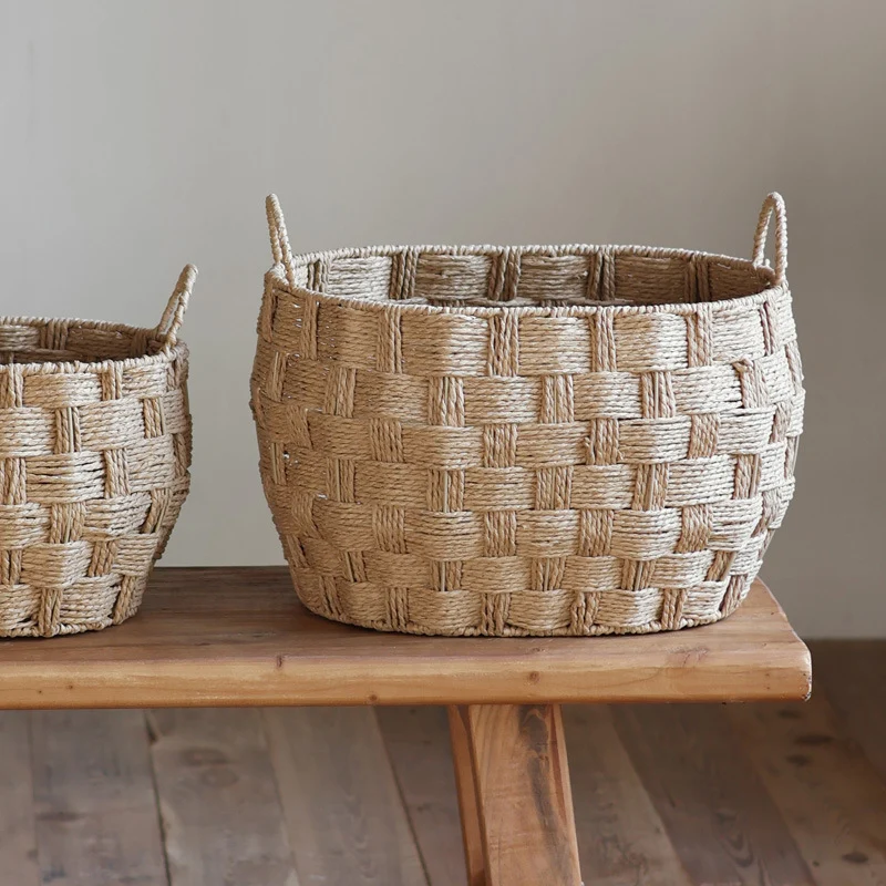 Storage baskets made of woven natural material Stornfield