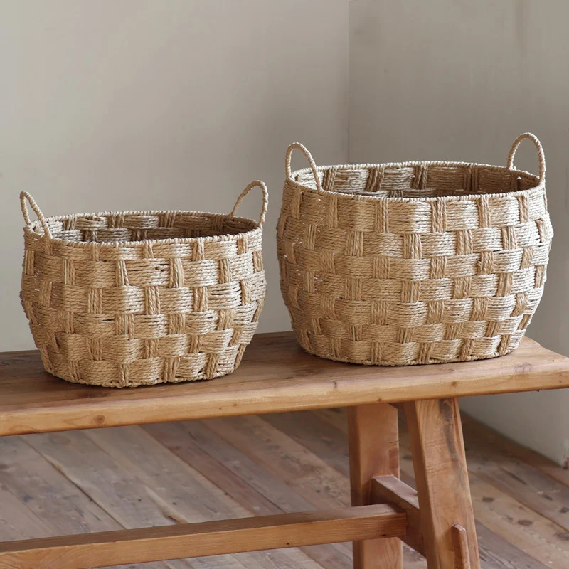Storage baskets made of woven natural material Stornfield