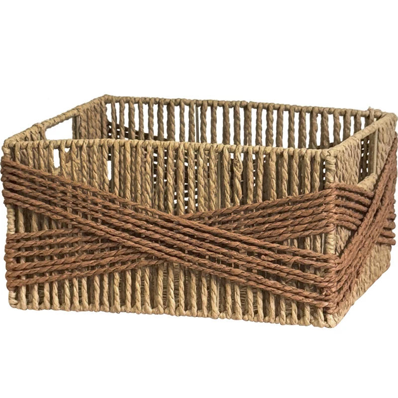 Handcrafted storage basket with decorative weave Stornfield