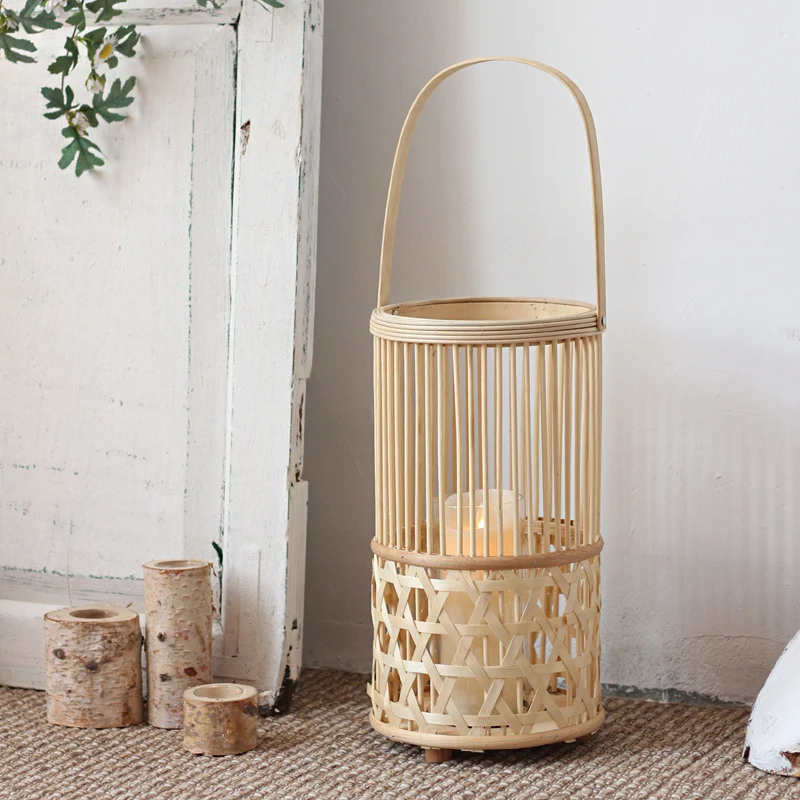 Handcrafted lantern made of rattan Stornfield