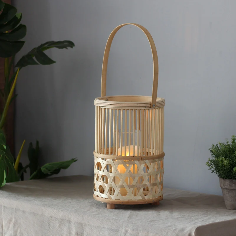 Handcrafted lantern made of rattan Stornfield