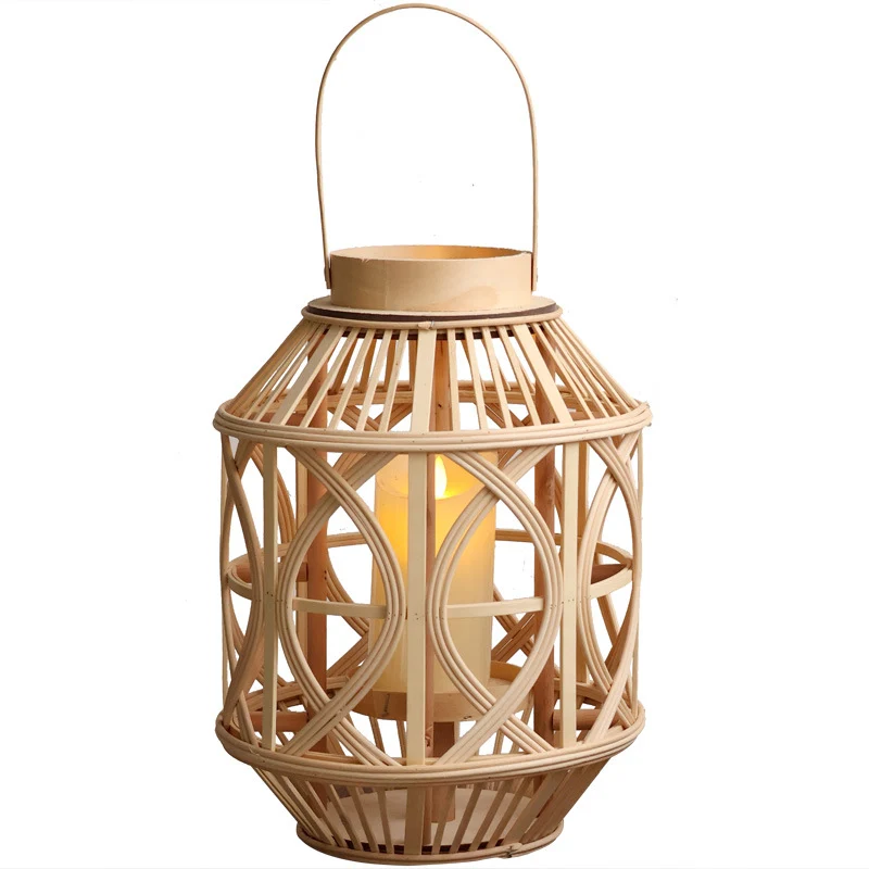 Handcrafted lantern made of rattan Stornfield