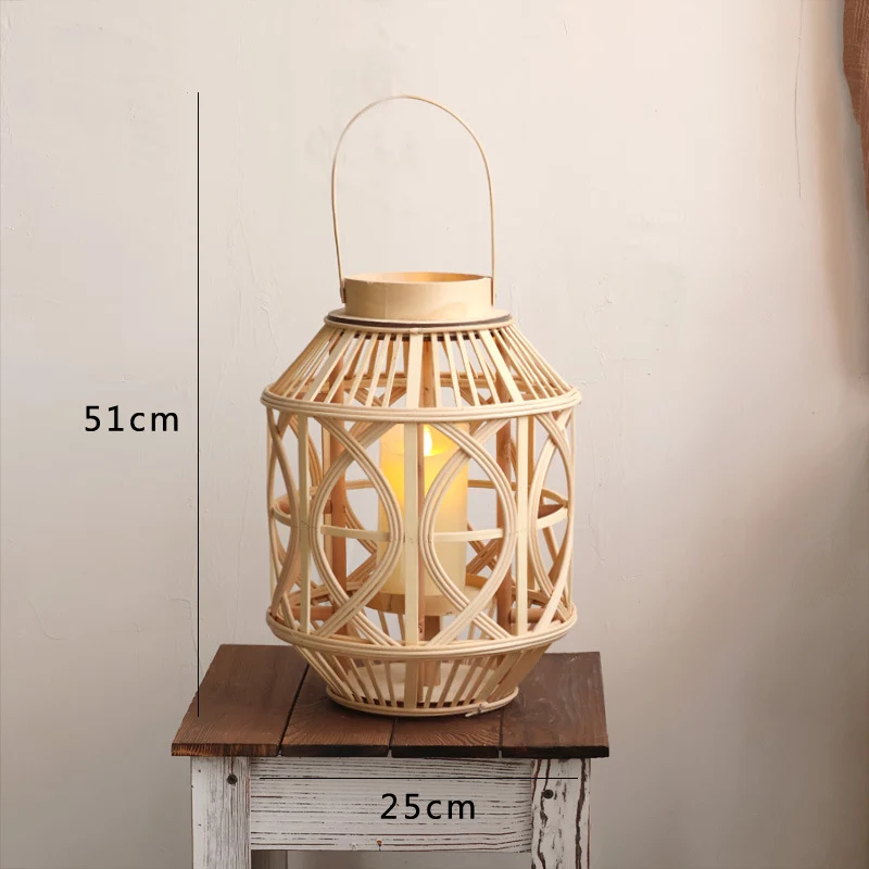 Handcrafted lantern made of rattan Stornfield