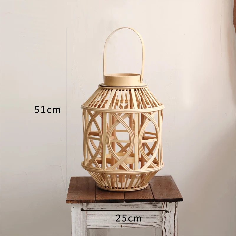 Handcrafted lantern made of rattan Stornfield