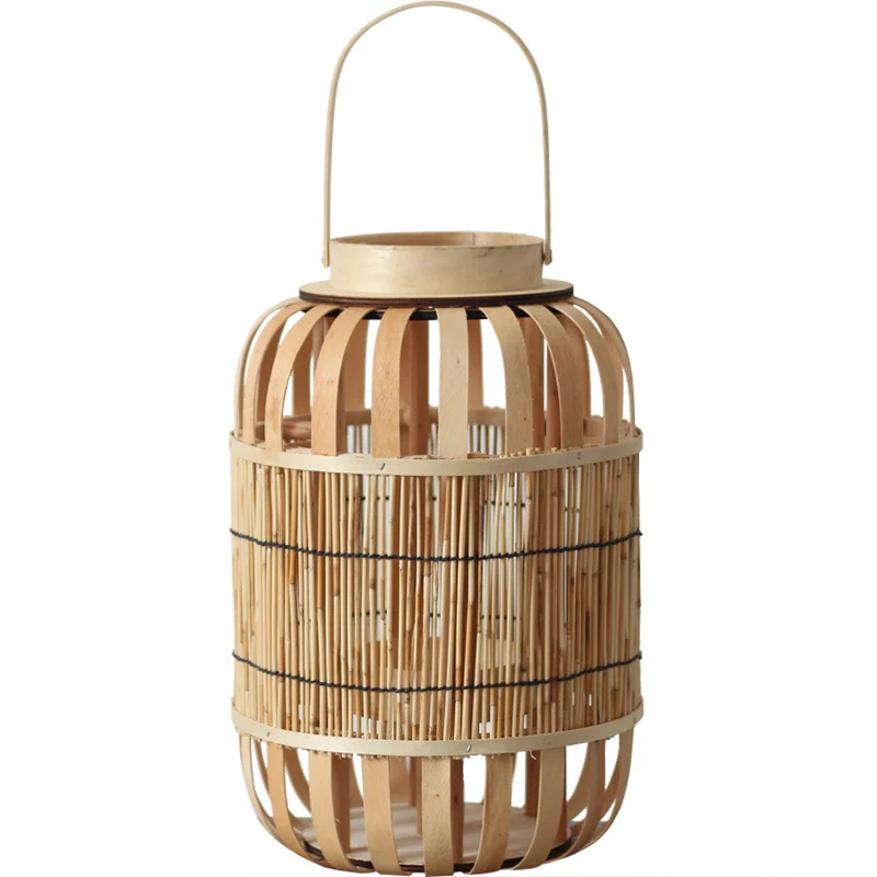 Handcrafted lantern made of bamboo and metal Stornfield