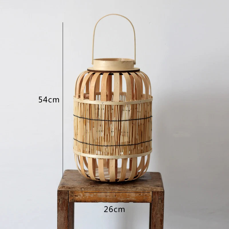 Handcrafted lantern made of bamboo and metal Stornfield